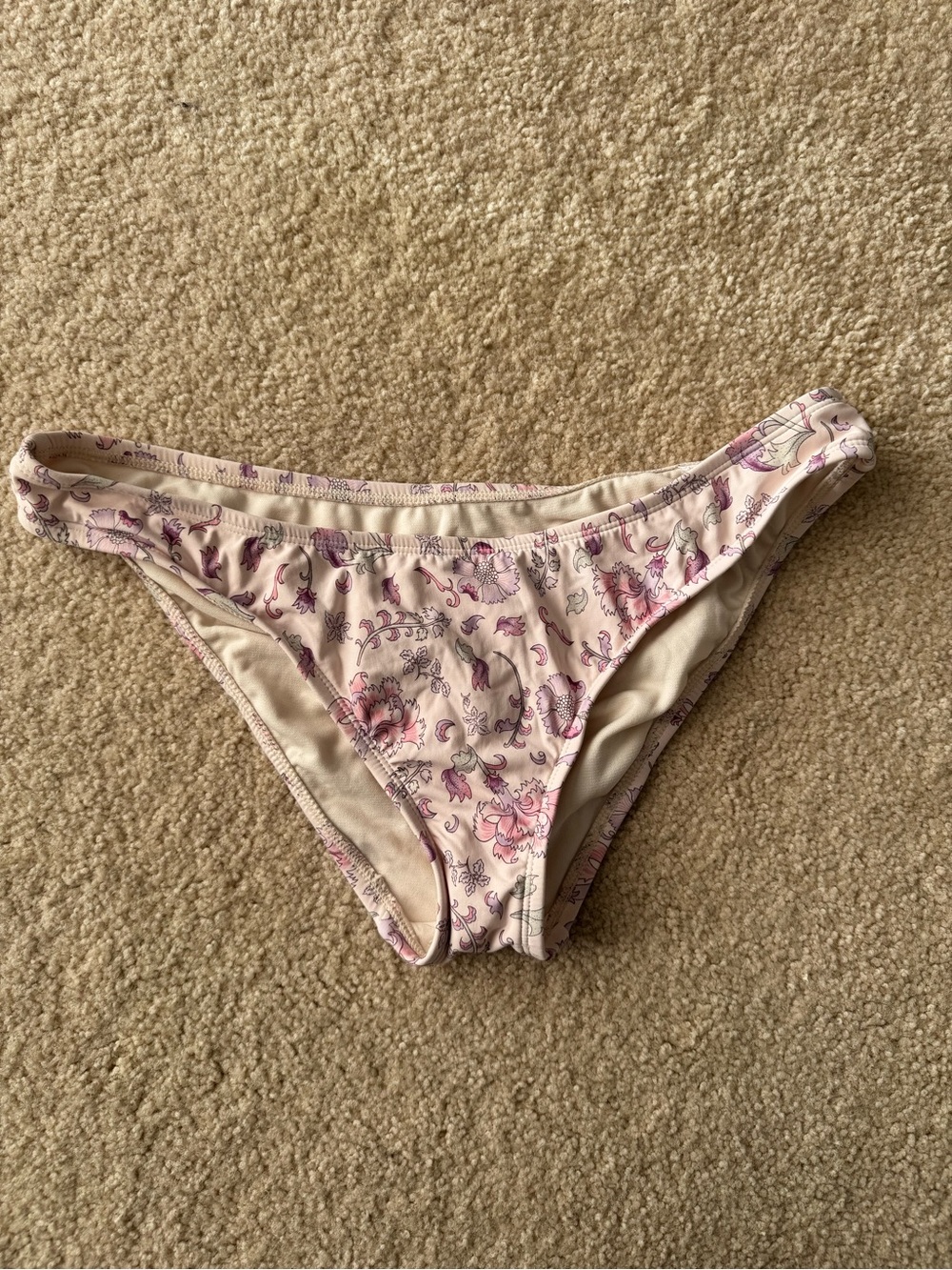 Shade & Shore Soft Pink Bikini Bottoms with Pink Floral Print